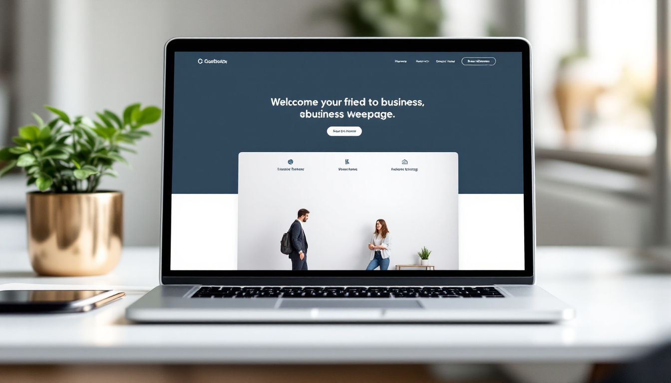 A finished business website on a laptop, ready to go live without writing code