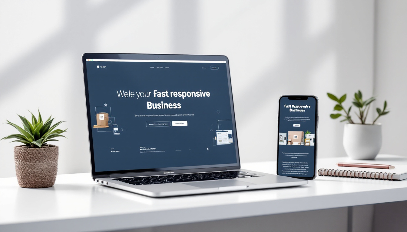 A fast responsive business website on laptop and phone, owned and exportable