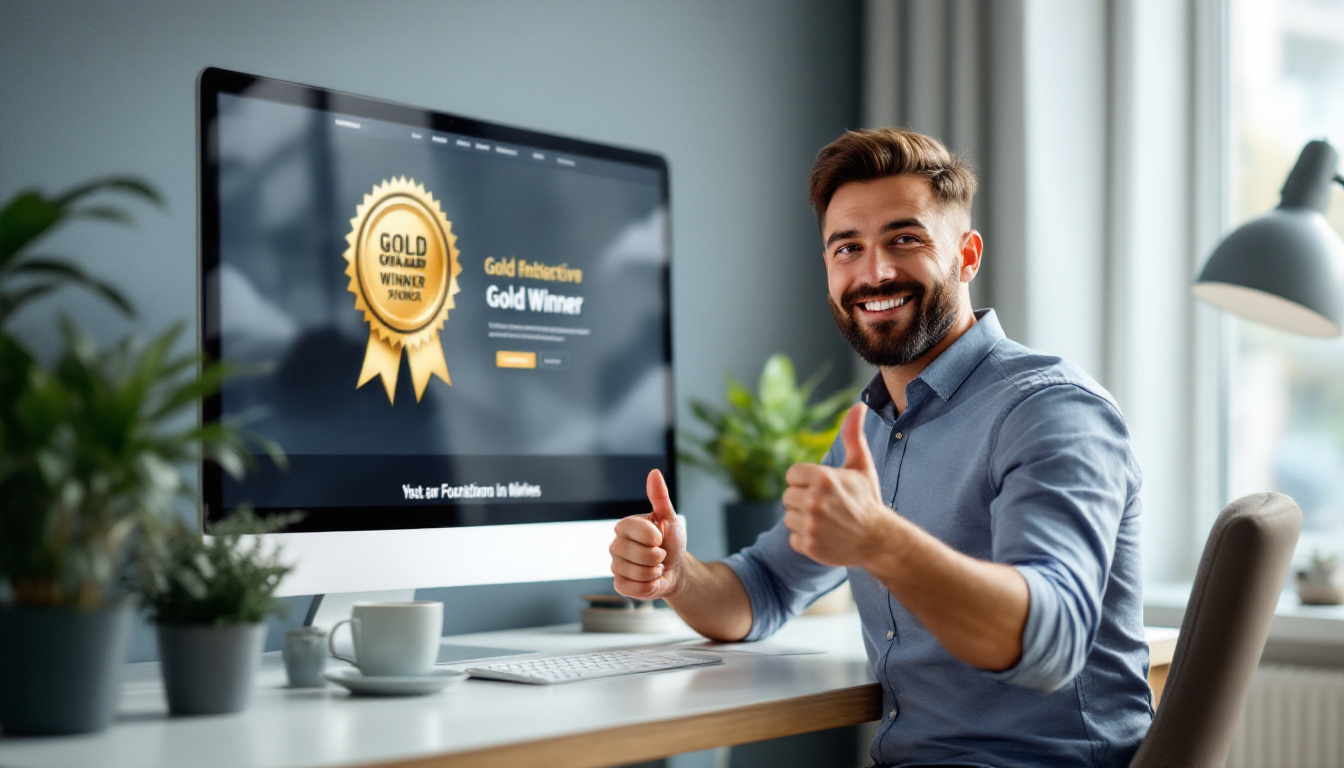 A business owner happy with their finished AI-built website