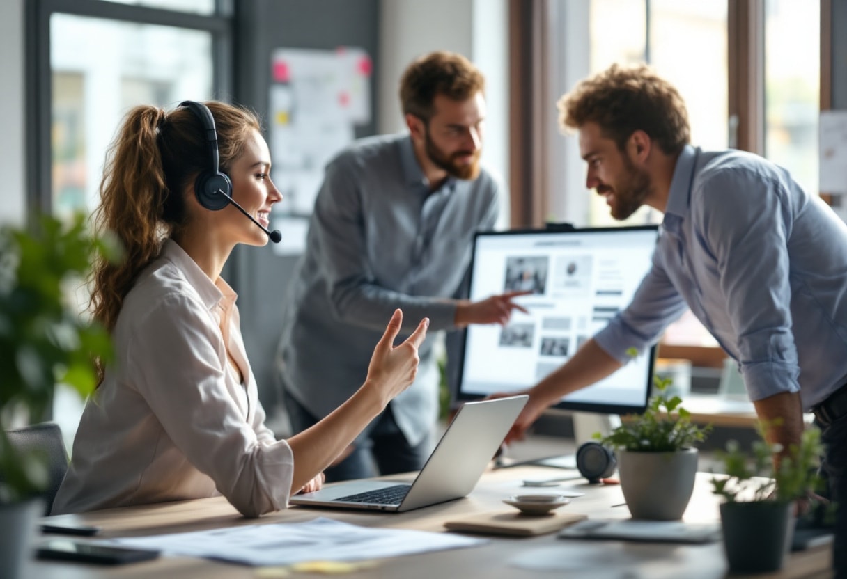Small marketing team asking for a website change at a shared desk, the service level most stores are really trying to buy