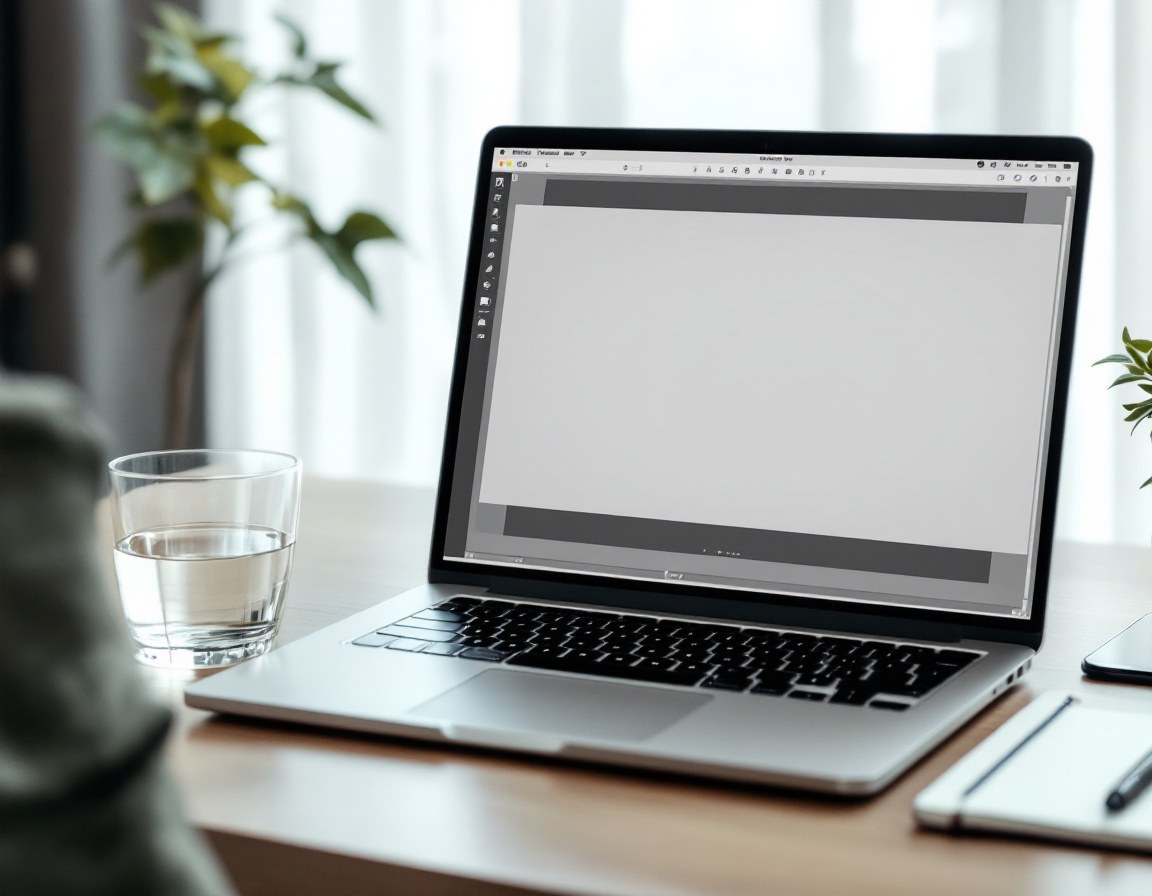 Laptop open on a desk showing an image editor with a crop frame, the manual way to embed Google reviews on a website