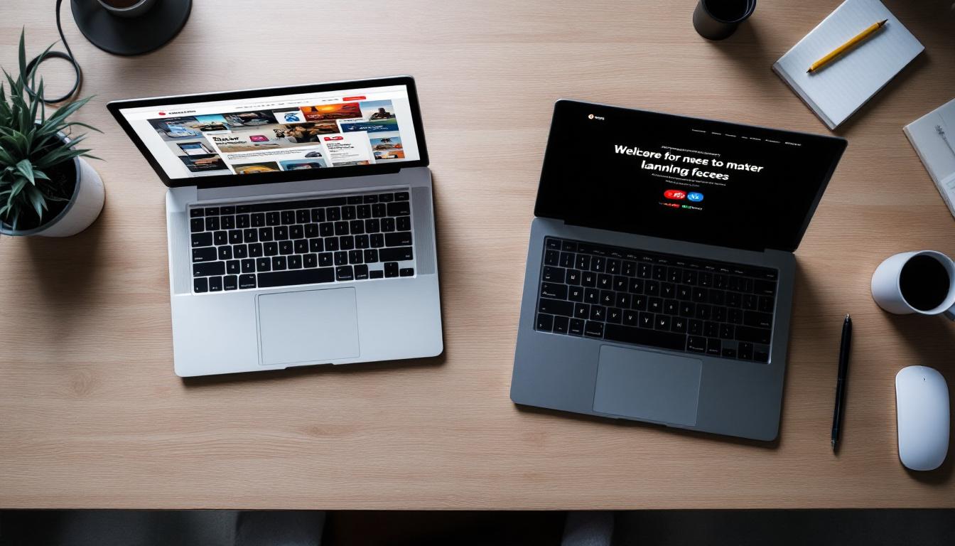 Side by side comparison: cluttered WordPress site versus rebuilt static WebForger site